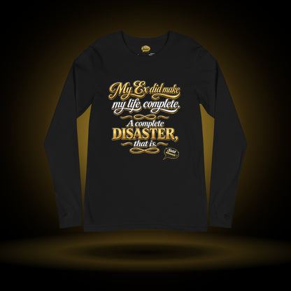 A Complete Disaster long sleeve, black, with a gold glow