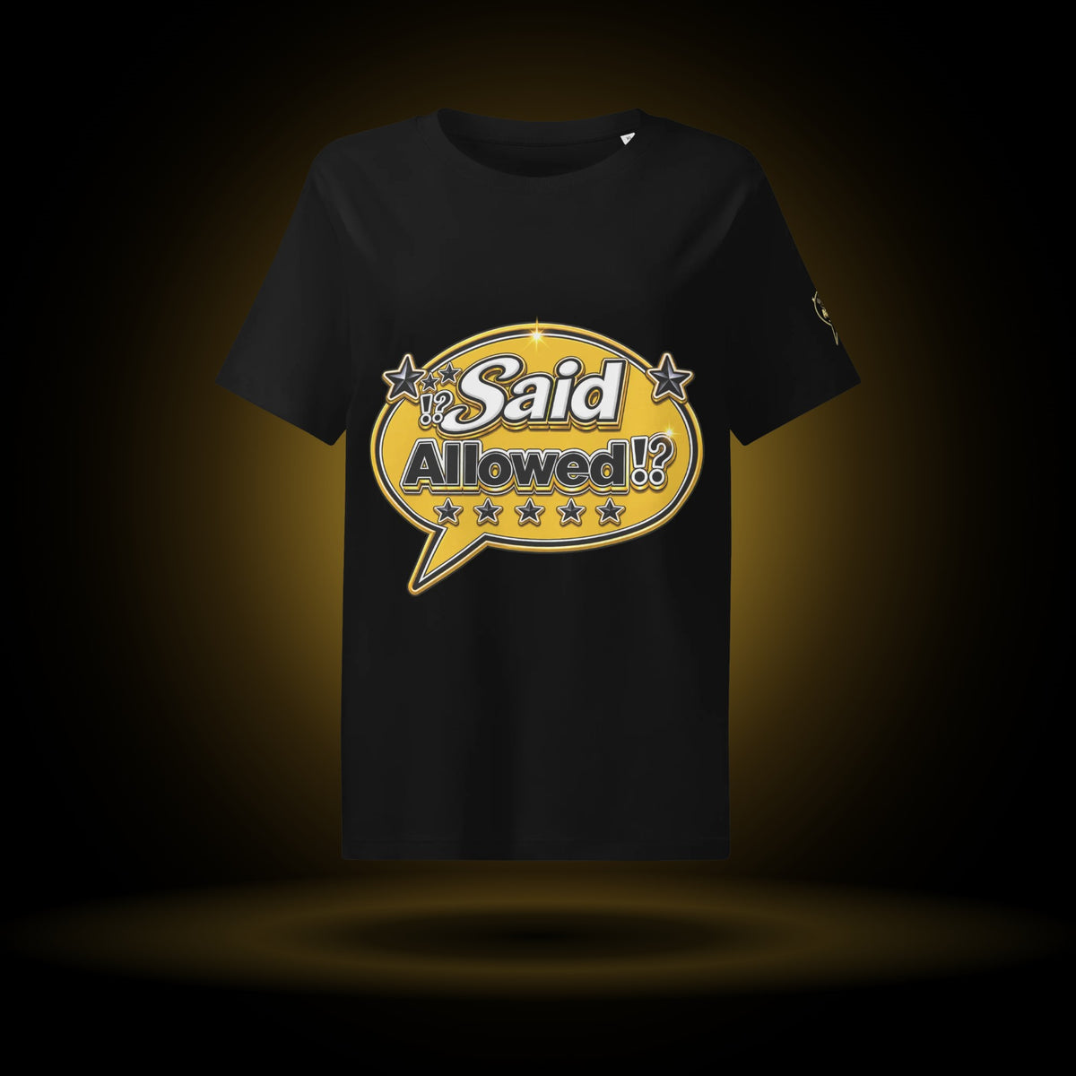 Said Allowed logo tee, black, with a gold glow