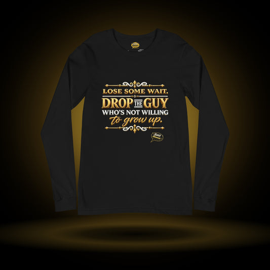 Lose Some Wait long sleeve, black, with a gold glow